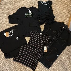 Bundle Vans black tops and dresses size small glitter